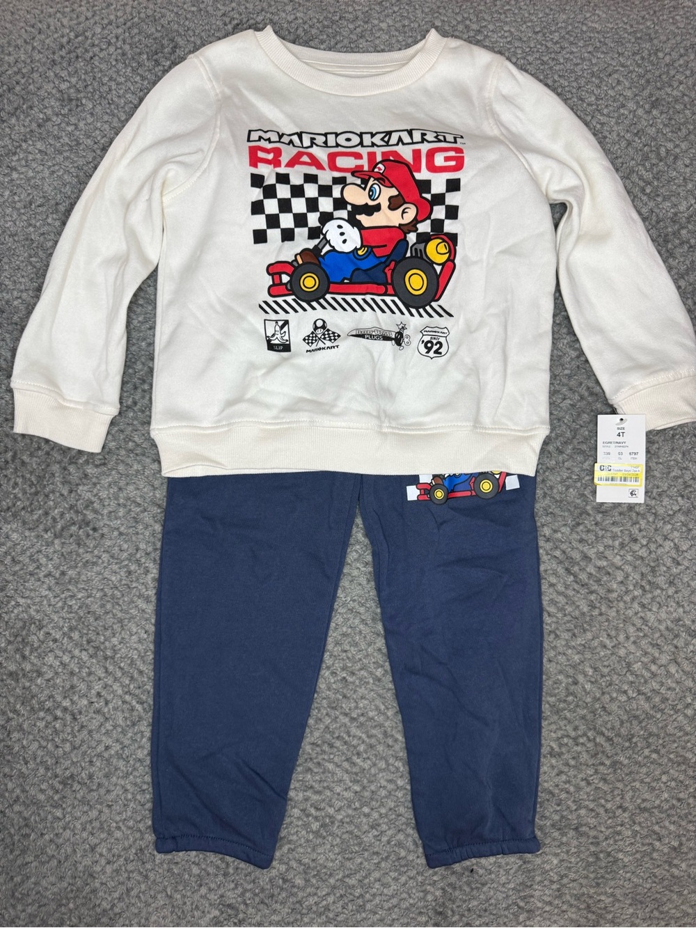 Nintendo Toddler Boys 2pc Mariokart Racing Sweater and Pants Set - Size 4T NWT